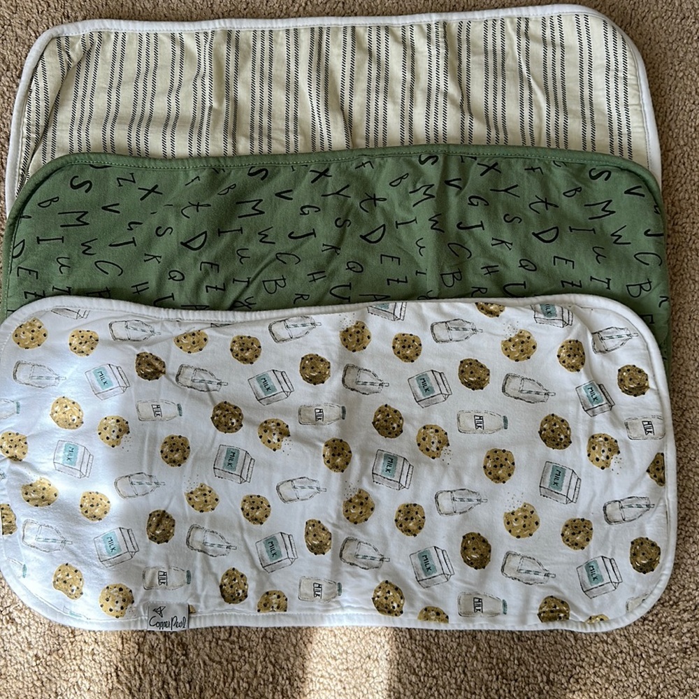 COPY - New copper pearl burp cloth set of 3
